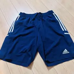 【美品】adidas ネイビー ハーフパンツ 3本ライン