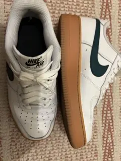 NIKE Air Force 1ホワイトガムソールグリーンスウッシュ24.5cm