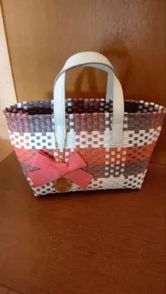 BLUE LABEL CRESTBRIDGE 編みかごバッグ　ミニトート