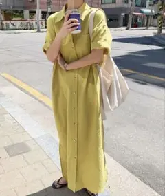 AMOUR BOX ロングシャツワンピース L