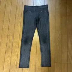 H&M スキニーパンツ ラメ入り ブラック