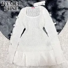 POMIII サマーツイード 白ワンピース - メルカリ