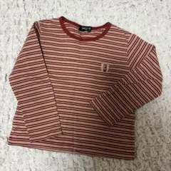 COMME CA ISM 長袖カットソー 110A 赤ストライプ