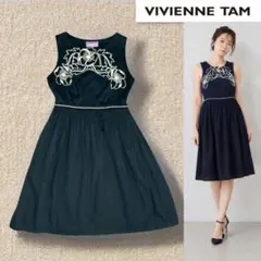 VIVIENNE TAM☆ノースリーブワンピース☆フラワー刺繍☆コットン素材のサムネイル