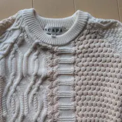 SCAPA　スキャパ　アイボリー　パッチワーク　綿ニット　新品未使用