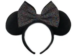 ミニー カチューシャ レインボードット ブラック