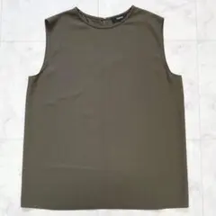 Theory 定価2万 ノースリーブ 洗えるブラウス S カーキ大人綺麗め