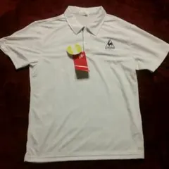 ルコック　速乾ストレッチ高機能　ポロシャツ　ゴルフシャツ　シャツ　白　O オー