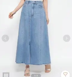 美品 Mila Owen ミラオーウェン 前スリットデニムロングスカート S