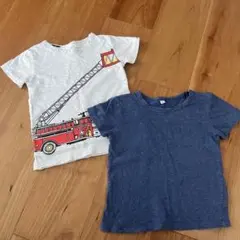 無印良品 半袖Tシャツ 働く車　2枚セット 90cm