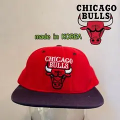 90s ビンテージ シカゴブルズ スナップバック　赤黒 NBA レア