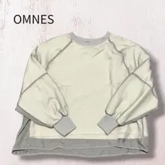 OMNES オムネス シアーレイヤードスウェット グレー 重ね着風デザインのサムネイル