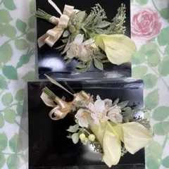 親子ペア　コサージュ　ホワイトカラー　卒園式　入学式