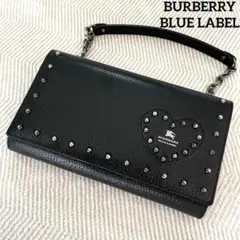 希少美品 BURBERRY ウォレット ホースマーク ハート スタッズ ブラックのサムネイル