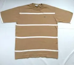 LACOSTE ラコステ ボーダー ニット Tシャツ ブラウン M相当