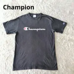 Champion 챔피언 Tシャツ 黒 半袖 フロントロゴ L