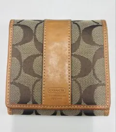 COACH★シグネチャー２つ折り財布★ブラウン