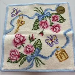 FEILER バラと蝶のタオルハンカチ