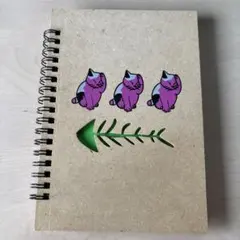 猫イラストのスパイラルノート