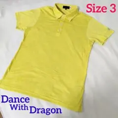 【極美品】ダンスウィズドラゴン メンズポロシャツ シャドーロゴ 龍刺繍 サイズ3