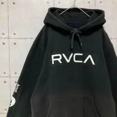 RVCA ルーカ ANP スウェットパーカー 胸袖ロゴ パッチワーク 黒 Mのサムネイル