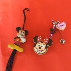 ミッキー＆ミニーストラップセット　２個セット