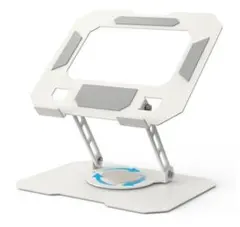 ノートパソコンスタンド 折りたたみ式 360°回転 無段階高さ 角度調整