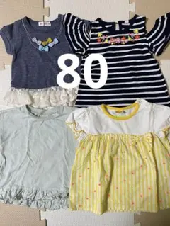 半袖　80cm 夏物　Tシャツ　女の子　まとめ売り　3枚セット