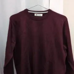 バーガンディ クルーネックセーター