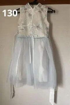 【3/29まで】新品★子どもドレス チャイナ風 白色　130サイズ