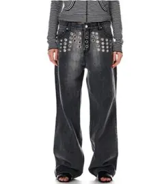 BEEDEN METAL EYELET SEMI LOOSE DENIM