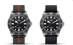 TUDOR PELAGOS用 互換ラバーストラップ ブラック