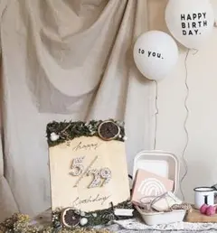 HAPPY BIRTHDAY ホワイト　誕生日　飾り　風船　バルーン　おしゃれ