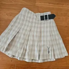 Jana love プリーツスカート ベージュ系チェック130