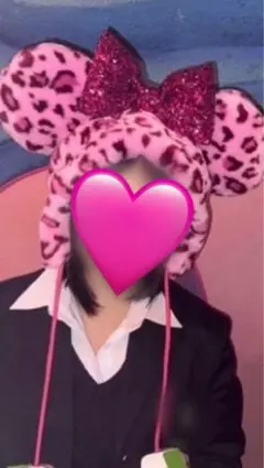 ディズニー　ヒョウ柄ファンキャップ　ピンク