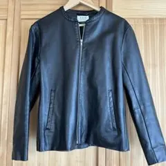 AER ADAM ETROPE ノーカラーライダースレザージャケットメンズＭ合皮のサムネイル