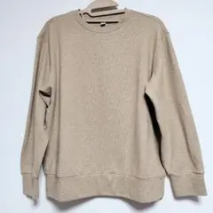 【Мサイズ】UNIQLO ソフトニットフリース クルーネックT ベージュ