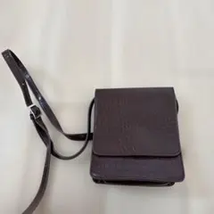 LOWRYS FARM ブラウン クロコダイル風 ショルダーバッグ