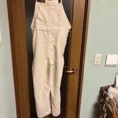 クリーム色 コーデュロイ サロペット