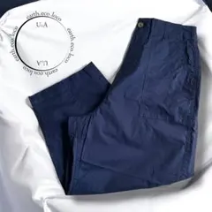 【新品】アースエコロコ ワイドパンツ イージーパンツ ネイビー L