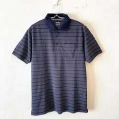 ☆【クロッシー】ドライポロシャツ ボーダー柄 胸ポケット有 エアリー 半袖 Lのサムネイル
