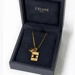 【美品】CELINE セリーヌ トリオンフ ネックレス ゴールド プレートのサムネイル