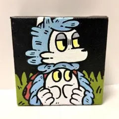 ソフビ おおかみくん あらいきりこ 原画 ミニキャンバス ゴーストのサムネイル