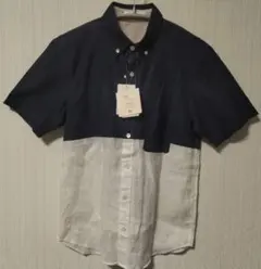 新品 THE SHOP TK タケオキクチ リネンコットンシャツ 半袖シャツのサムネイル