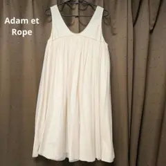 ADAM ET ROPE ノースリーブ チュールワンピース ベージュ 38