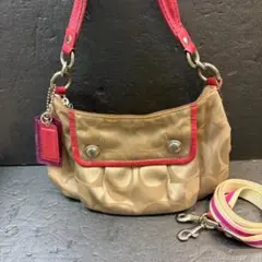 A-ダ◇COACH シグネチャー ハンドバッグ ピンク
