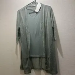 【未使用品タグ付き】グリーン カーディガン & タンクトップ セットMサイズ