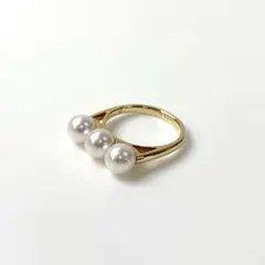 美品 タサキ TASAKI 750 バランス エラ リング 約12号 あこや真珠