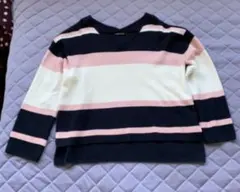 INGNI 長袖 ニット Vネック ボーダー ピンク ネイビー Mサイズ