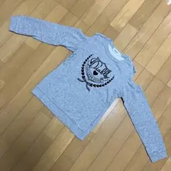 DIABLE グレー プリント入り 肩開き長袖カットソー